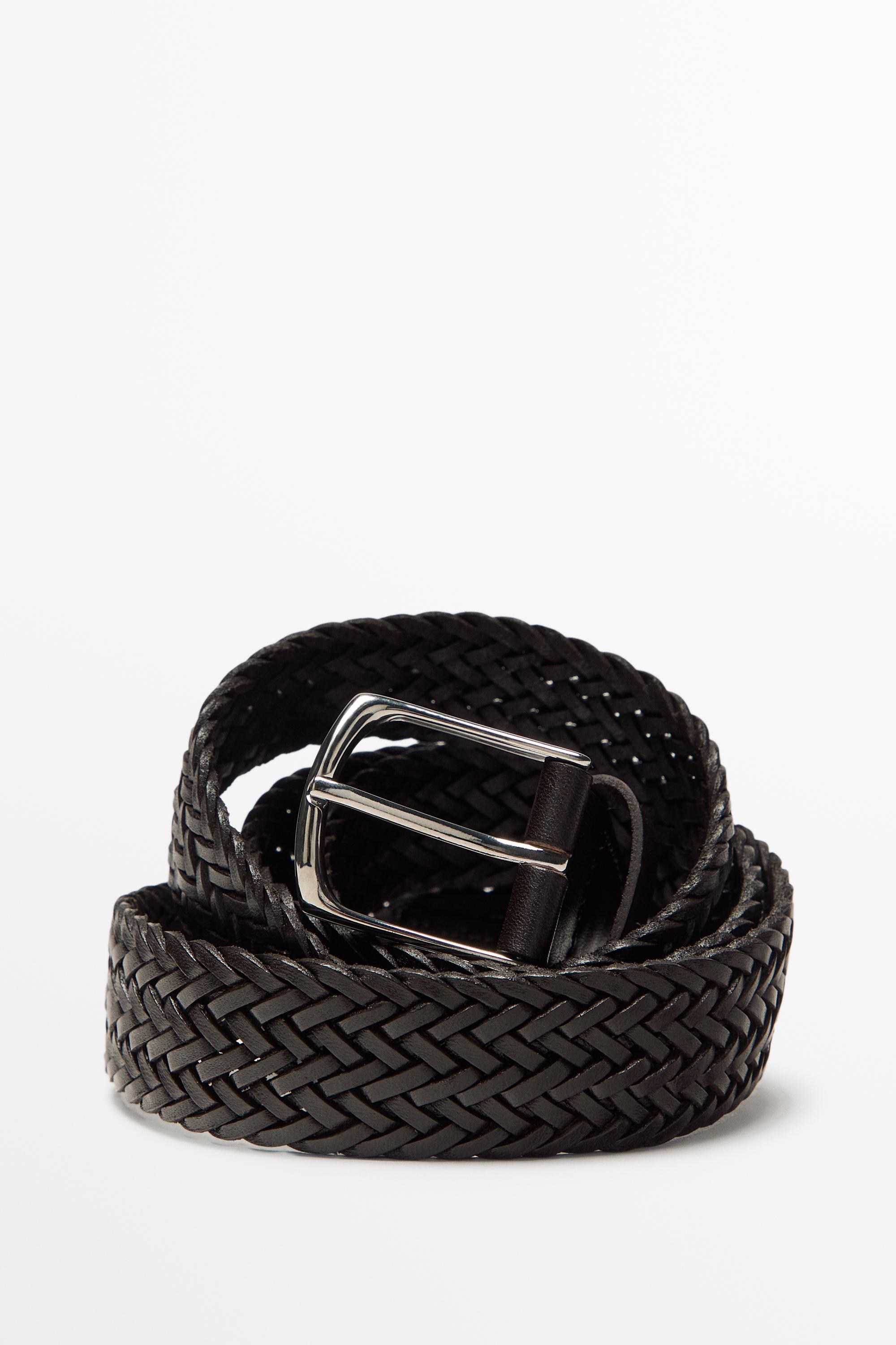 Braided nappa leather belt